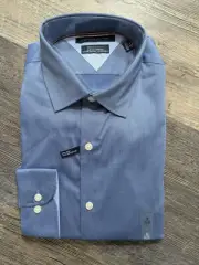 Tommy Hilfiger NWT Men's Size Large 16 Button Up Shirt Blue Long Sleeve