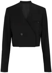 Helmut Lang Cropped Double-breasted Blazer - Black - 8 8