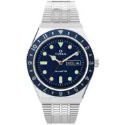 Timex Q Reissue 38mm Blue SS Watch - Brand New