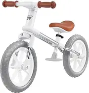 HONEY JOY 30 CM Balance Bike, 2 Wheels Children's Bicycle with Adjustable Seat, 360°Rotatable Handlebar, Wear-Resistant EVA Foam Tires, No Pedal Training Bicycle for Kids 2-5 Years Old (White)