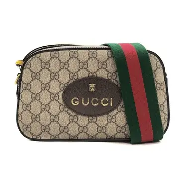 【GUCCI】虎頭綠紅綠織帶相機斜背包 (476466-咖)