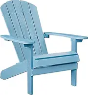YEFU Adirondack Chair Plastic Weather Resistant, Patio Chairs, Looks Exactly Like Real Wood, Widely Used in Outdoor, Fire Pit, Deck, Outside, Garden, Campfire(Blue)