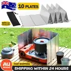 10 plates Foldable Aluminum Camping Cooker BBQ Gas Stove Wind Shield Screen AU