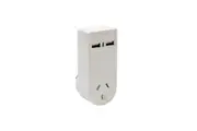 Moki Power Socket w Dual USB-A Compact Travel Adaptor Wall Charger White