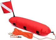 Buoy Float Eye-Catching Color Inflatable Dive Float for Snorkeling with Safety Flag for Diving, Freediving, Snorkeling, Swimming