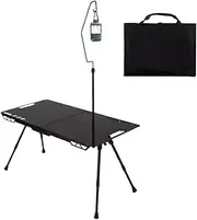 Portable Table Camping,Foldable Dining Board | Portable Height Adjustable Picnic Table with Light Holder for RV Tailgating Garden Barbecue Beach Backyard Balcony Patio