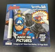 2 Marvel Avengers Imagine Ink Mess-Free Marker Magic Ink Games/Pictures Book