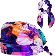 [YTYVAGT] Scrub Caps Women,Scrub Hats Suitable for Women,Tropical Leaves Watercolor Tree