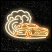 Sign Lamp Auto Neon Signs Car LED Light Brightness Adjustable For Travel Sport Shop Stores Offices Kids Room Bedroom Party Wall Decor(40cm)