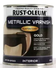 1 Can Rust-Oleum 946 mL Metallic Varnish Custom Coat Gold Interior Semi Gloss