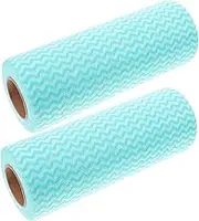 PRETYZOOM 2 Rolls Disposable Kitchen Rag Kitchen Dish Cloth Household Cleaning Cloths Cleaning Supplies Cleaning Rags for Housekeeping Kitchen Cleaning Towels Green Non-Woven Fabric