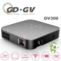 在飛比找PChome24h購物優惠-GD · GV 無線微型高亮行動投影機 GV300(霧面灰)