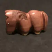 Zuni Horse Aromatic Cedar Fetish by Brandon Phillips* Jet Mane Tail Carved F2175