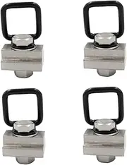 Hohopeti 1 Set T-Slot D-Ring Deck Tie Truck Bed Rack Organizer D Rings for Trailers Paddleboards Carabiner Van Pole Cam Lock Wall Clock Camper Sup Frame Tarp Cotter Wall Hanging Stake Steel