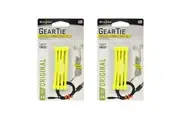 8pc Nite Ize 3in Rubber Gear Tie Reusable Wire Twist Cable Organiser Pack Yellow