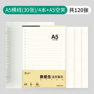 錯題本 筆記本 蘇鐵時光b5活頁紙a5活頁本替芯活頁夾26孔空白活頁芯a4簡約康奈爾筆記本可拆卸扣環外殼小方格錯題英語網格本『cyd11843』