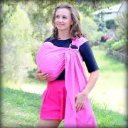 Walkabout Baby Ring Sling Carrier Pouch Wrap Cotton Bubble Gum 5 in 1 New RRP$59