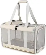Cat Carrier Dog Carrier for Pets Weighing up to 16 lbs.Soft-Sided,Durable and Collapsible Travel Carrier,Breathable Mesh for Ventilation,Adjustable Shoulder Strap for Comfort