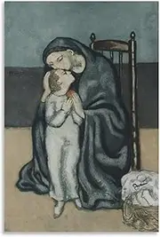Pablo Picasso《Motherhood 1901》Canvas Wall Art Pablo Picasso Poster Pablo Picasso Prints Picasso Painting for Home Decor Picture 40x65cmx1 No Frame