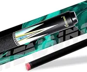Pool Cue 2 Piece 58” 20oz with 12.4mm Premium Tip and Handle Grip, Pool Cue Stick, Professional Pool Cue with Decal Design, Black Carbon Fiber Billiard Cue: Unleash Your Precision with High