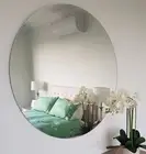 Round Frameless Polished Edge wall Mirror Bathroom or Feature 50cm to 60cm dia.