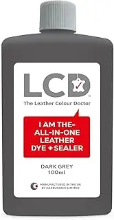 LCD All-in-One Leather dye & Sealer - Repair & Restore Paint, Permanent Colour for Sofas, Shoes, Handbags, Clothing, self Sealing 100ml by The Leather Colour Doctor (Dark Grey)