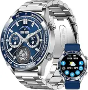 paazomu Men Smart Watch for Android iOS, Bluetooth Call with Heart Rate/Sleep Monitor Fitness Tracker, 1.46" Full Touch Screen IP67 Waterproof Stainless Steel Business Activity Tracker for Men