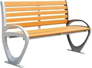 Outdoor Benches Park Outdoor Bench Aluminum Chair Legs Plastic Wood Seat Bench Rest Backrest Bench Garden Bench