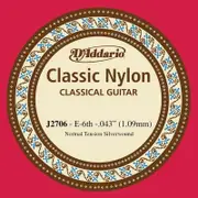 D'Addario J2706 Student Nylon Classical Guitar Single String, Normal Tension, Sixth String