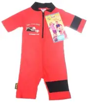 SUNWISE Swimsuit Romper One Piece UV Protection Child Kid Red Black Sz 4T NWT