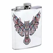 Artsy Owl Em1 Flask 8oz Stainless Steel Hip Drinking Whiskey