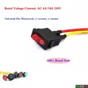 AC 6A/10A 250V Motorcycle Light Switch Momentary ON/OFF Push Button 2 Wires