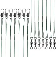 50PCS Fishing Leaders, Fish Line Stainless Steel Wire with Swivels Snap, High-Strength 40LB Hi-Low Rig Fishing Wire Leader Fishing Tackle Gear Connector for Lures Baits Rigs Hooks