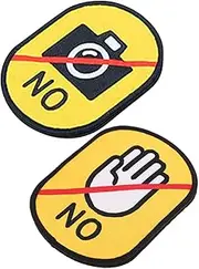 DRESSOOS 2pcs High Visibility Pet Safety Stickers Do Not Touch Identification Tags for Dogs Bright Colors for Quick Recognition Durable Service Leash Patches