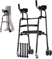 Heavy Duty Forearm Armrest Walker Foldable Standard Walker With Wheels And Removable Padded Armrests Platform Walker With Arm Support Folding Walker For Senior