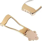 AKOOSY Golden Guitar Bridge Tailpiece for String Archtop Jazz Guitar Premium Replacement Parts for Electric and Acoustic Guitars Durable Design for Enhanced Performance