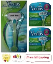 9 Gillette Venus Embrace Razor Blades Refills Cartridges Shaver Handle USA 4 8
