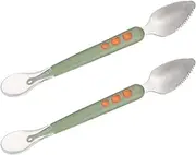 Toyvian 2 Pack Baby Scraping Spoon Stainless Steel Fruit Puree Scoop Smooth Edges Comfortable to Hold Non-breakable