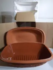 Cordon Bleu (New In Box) Glazed/Lined Terracota Clay Cooker 4 To 8 Lb Capacity