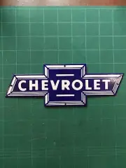 CHEVROLET ENAMEL SIGN CHEVY SIGN CHEVROLET PORCELAIN SIGN GARAGE ENAMEL SIGN