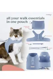 Romp Cat Harness and Leash Set SMALL Padded Walking Vest 0-8 Lbs