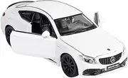 Die-cast Alloy Diecast 1:32 for Benz C63S AMG Car Models with 3 Doors Opened Sound and Light Pull Back Simulated Mini Vehicle Miniature Vehicle(White)