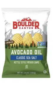 Boulder Canyon Potato Chips, Kettle Style, Classic Sea Salt, Avocado Oil 2 Pack