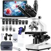 Trinocular Compound Microscope 40X-5000X Magnification LED Lighting Laboratory