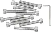 uxcell 10 Pcs M8 x 50mm Hex Socket Head Cap Screws Bolts, 304 Stainless Steel Socket Drive Machine Screws with Hex Wrench, Full Threads