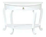 Emilie Cabriole Leg 1 Drawer Half Round Entry Table (White)