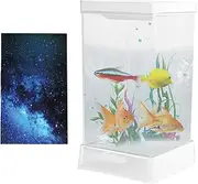 Betta Fish Tank - Desktop Fish Tank Starter Kit with Filter Lighting - Home Decor, Small Landscape Supplies for Living Room Office Apartment