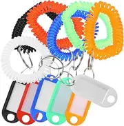 TEHAUX 12pcs Key Tags Labels Key Organiser Bracelet Blank Label Wristband Tag Portable