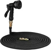 Expandable Magic High Pressure Car Cleaning Wash Hose with Spray Gun Set Outdoor Watering Irrigation Tool Fit for Home Garden Plants(White,1/2''_50FT)