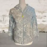 All In Motion NWT Gray Floral Zip Up Jacket W/ Thumbholes Size XL (14)